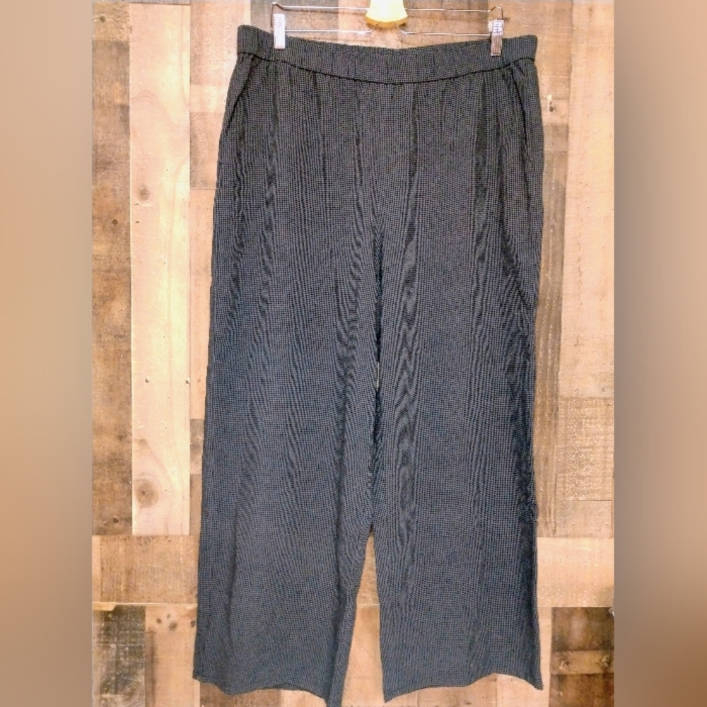Eileen Fisher 100% Tencel Women's Dress Pants Stretch Waist Size XL Pinstripe